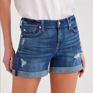 7 For All Mankind Mid-Roll Shorts Broken Twill